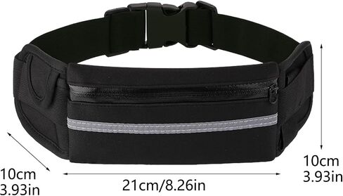 Slim Running Belt for Men, Reflective No-Bounce Adjustable Large Running Phone Holder for Fitness,Traveling,Sport,Exercise,Lightweight Running Fanny Pack for Jogging,Hiking,Workout,Cycling in Kuwait