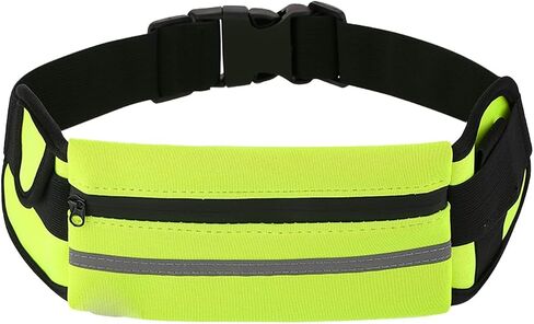 Slim Running Phone Holder Men, Reflective Large Adjustable No-Bounce Running Belt for Men Traveling,Exercise,Sport,Fitness,Lightweight Running Pouch for Jogging,Cycling,Hiking,Workout in Kuwait