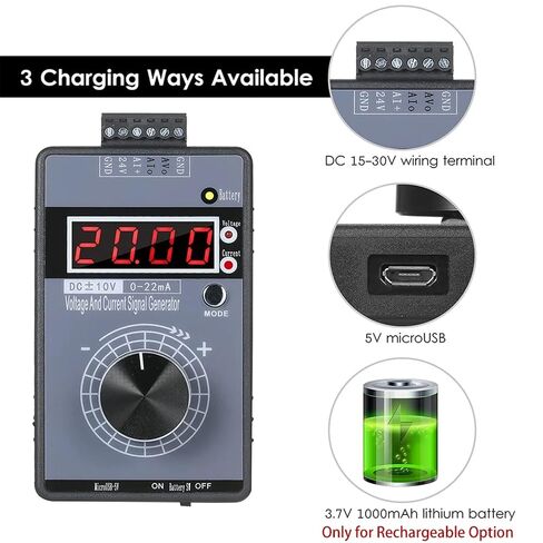 High Precision Current Signal Generator Adjustable Voltage 0-10V 5V 0-4-20mA Handheld Analog Source Calibrator in Kuwait