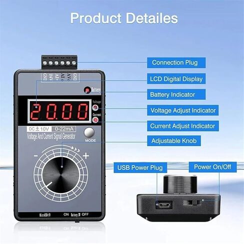 High Precision Current Signal Generator Adjustable Voltage 0-10V 5V 0-4-20mA Handheld Analog Source Calibrator in Kuwait