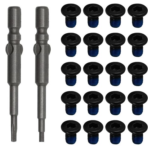 22PCS Wallet Replacement Screws Kit for Ridge Wallet & RFID Minimalist Wallets, 20Pcs Metal Screws with Pre-Applied Blue Threadlocker, Anti-Loosening Repair Parts Kit with Hex & T5 Torx Screwdrivers in Kuwait