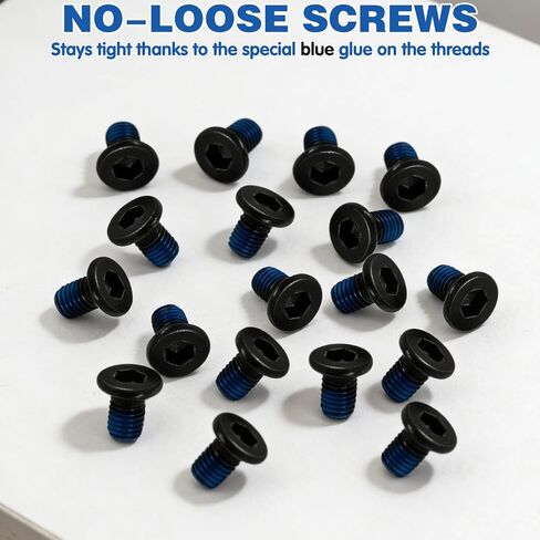 22PCS Wallet Replacement Screws Kit for Ridge Wallet & RFID Minimalist Wallets, 20Pcs Metal Screws with Pre-Applied Blue Threadlocker, Anti-Loosening Repair Parts Kit with Hex & T5 Torx Screwdrivers in Kuwait
