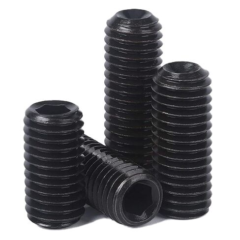 M6-1.0 x 20mm Black Hex Socket Set Grub Screws,Headless Cup Point,Flat Point Grub Bolt,Internal Hex Drive,Alloy Steel,12.9 Class Carbon Steel，External Thread 30 Pcs in Kuwait