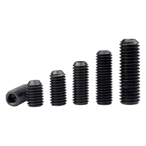 M6-1.0 x 20mm Black Hex Socket Set Grub Screws,Headless Cup Point,Flat Point Grub Bolt,Internal Hex Drive,Alloy Steel,12.9 Class Carbon Steel，External Thread 30 Pcs in Kuwait