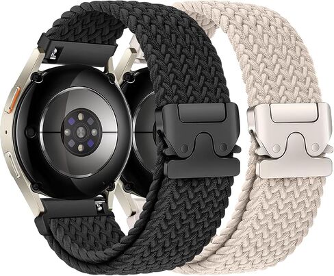 2 حزمة عصابات مضفر لـ Samsung Galaxy Watch 7 6 5 4 Fe Band 40mm 44mm/6 Classic 43mm 47mm/4 Classic 42mm 46mm/5 Pro/Active 2،20mm Nylon Sport Watch Strap لـ Garmin Vivoactive 5 Women Men in Kuwait
