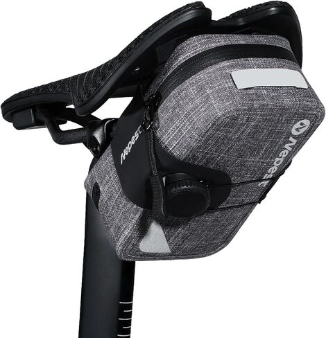 Nepest Bike Seat Bag Waterproof Ripstop Bike Saddle Bag 0.6L Portable Small Cycling Bicycle Under Seat Storage Pack, Dark Grey in Kuwait