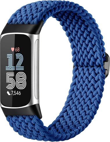أربطة مطاطية من Maledan متوافقة مع Fitbit Charge 6/Charge 5 Band النساء والرجال، سوار منسوج من النايلون القابل للتمدد وحزام معصم بديل لملحقات تعقب اللياقة البدنية Fitbit Charge 5/6 in Kuwait