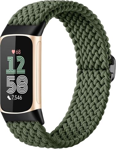Maledan Elastic Bands Compatible with Fitbit Charge 6/Charge 5 Band Women Men, Stretchy Nylon Woven Bracelet Solo Loop Strap Replacement Wrist Bands for Fitbit Charge 5/6 Fitness Tracker Accessories in Saudi Arabia
