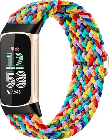Maledan Elastic Bands Compatible with Fitbit Charge 6/Charge 5 Band Women Men, Stretchy Nylon Woven Bracelet Solo Loop Strap Replacement Wrist Bands for Fitbit Charge 5/6 Fitness Tracker Accessories in Saudi Arabia