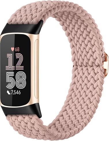 Maledan Elastic Bands Compatible with Fitbit Charge 6/Charge 5 Band Women Men, Stretchy Nylon Woven Bracelet Solo Loop Strap Replacement Wrist Bands for Fitbit Charge 5/6 Fitness Tracker Accessories in Saudi Arabia