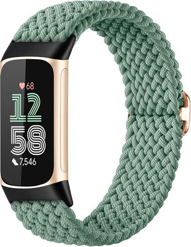 Maledan Elastic Bands Compatible with Fitbit Charge 6/Charge 5 Band Women Men, Stretchy Nylon Woven Bracelet Solo Loop Strap Replacement Wrist Bands for Fitbit Charge 5/6 Fitness Tracker Accessories in Saudi Arabia