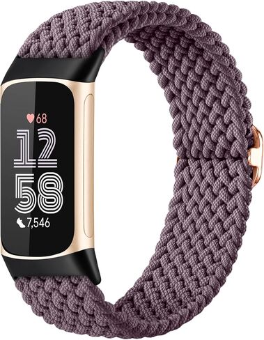Maledan Elastic Bands Compatible with Fitbit Charge 6/Charge 5 Band Women Men, Stretchy Nylon Woven Bracelet Solo Loop Strap Replacement Wrist Bands for Fitbit Charge 5/6 Fitness Tracker Accessories in Saudi Arabia