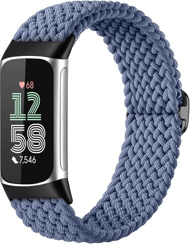 Maledan Elastic Bands Compatible with Fitbit Charge 6/Charge 5 Band Women Men, Stretchy Nylon Woven Bracelet Solo Loop Strap Replacement Wrist Bands for Fitbit Charge 5/6 Fitness Tracker Accessories in Saudi Arabia