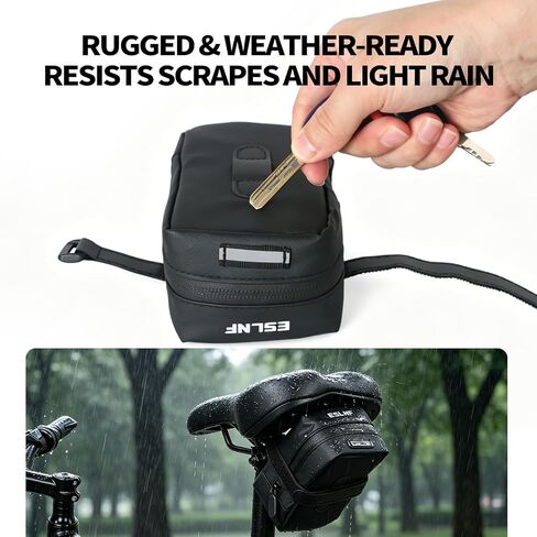ZNH Bike Saddle Bag, Under Seat Bicycle Storage Bag, Bike Seat Bag for Road | Black ‌Waterproof Saddle Pack 0.45L Under Seat Storage Pouch Ultra-Light Bike Bags With Quick-Release Small Bike Accessories in Kuwait