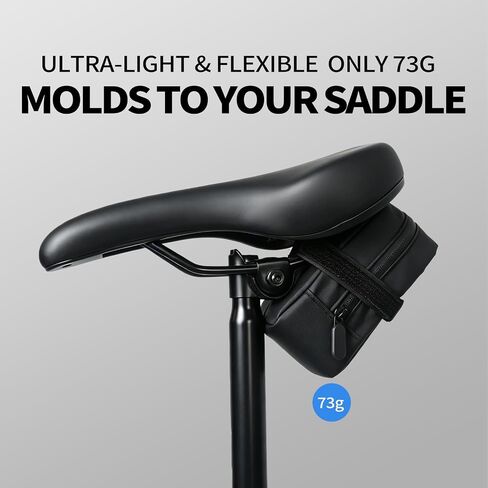 ZNH Bike Saddle Bag, Under Seat Bicycle Storage Bag, Bike Seat Bag for Road | Black ‌Waterproof Saddle Pack 0.45L Under Seat Storage Pouch Ultra-Light Bike Bags With Quick-Release Small Bike Accessories in Kuwait