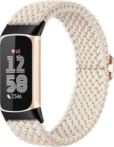 Maledan Elastic Bands Compatible with Fitbit Charge 6/Charge 5 Band Women Men, Stretchy Nylon Woven Bracelet Solo Loop Strap Replacement Wrist Bands for Fitbit Charge 5/6 Fitness Tracker Accessories in Saudi Arabia