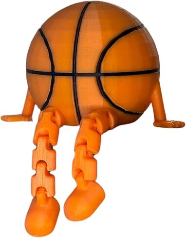 Basketball Buddy, Basketball Figurine with Articulated Legs, Orange Desk Decor, Novelty Sports Collectible, Shelf Sitter in Kuwait