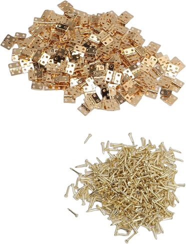 Small Brass Miniature Folding Hinges with Screws for Wooden Jewelry Box Dollhouse, 200 Pcs Mini Butt Hinges Set in Kuwait