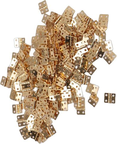 Small Brass Miniature Folding Hinges with Screws for Wooden Jewelry Box Dollhouse, 200 Pcs Mini Butt Hinges Set in Kuwait