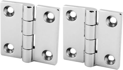316 Steel Butt Hinges Marine Mirror Polished 4.5mm Thick Boat Hatch RV Door Hardware Accessories Silver 2 Pack 1.5x1.5(38 * 38（51g）) in Kuwait