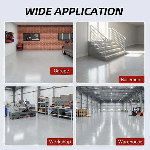 Garage Floor Epoxy Kit, 2K Epoxy Floor Paint with Tools, Epoxy Coating for Concrete - High Gloss, Water-Based, Low Odor, Scratch Resistant, Gray(2KG) in Kuwait