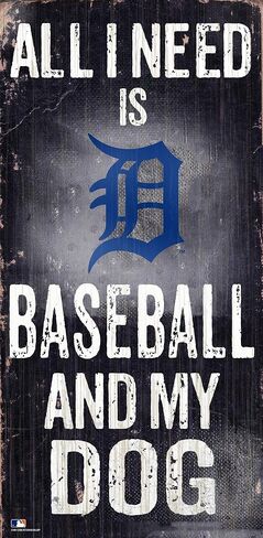 Fan Creations MLB Detroit Tigers للجنسين ديترويت تايجرز البيسبول وعلامة My Dog، لون الفريق، 6 × 12 in Kuwait