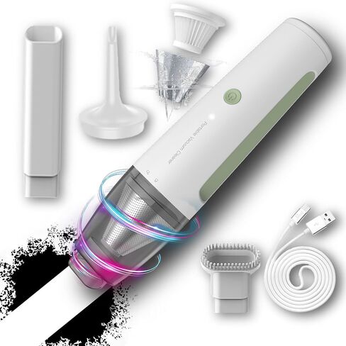 PATO Cordless Handheld Vacuum Cleaner, a Vacuum Cleaner for Small Cars, with Powerful Suction, Equipped with a 1800 mAh high-Capacity Battery,Black in Kuwait