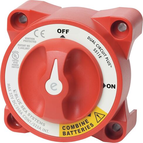 1 - Blue Sea 5511e e-Series Dual Circuit Plus Battery Switch in Kuwait