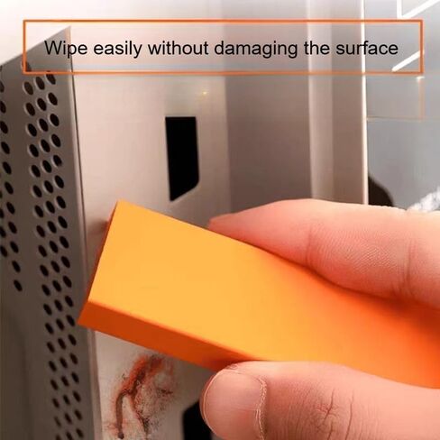 2pack Kitchen Limescale & Rust Remover Eraser - Magic Cleaning Sponge for Pots, Pans, Kettles, Sinks, Bathroom Fixtures, Multi - Surface Stain Remover Tool​ (Orange) in Kuwait