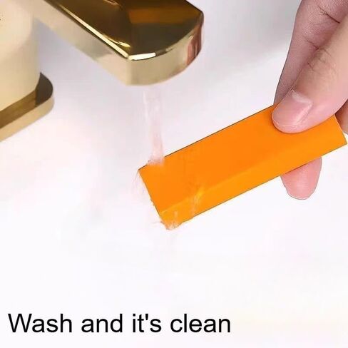 2pack Kitchen Limescale & Rust Remover Eraser - Magic Cleaning Sponge for Pots, Pans, Kettles, Sinks, Bathroom Fixtures, Multi - Surface Stain Remover Tool​ (Orange) in Kuwait