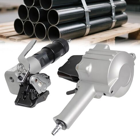 Pneumatic Steel Strapping Machine Heavy Duty Air Combined Split Banding Tool Tensioner and Cutter Sealer for 19,25,32mm Width Metal Belt,Portable Packaging (25mm) in Kuwait