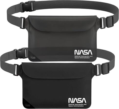NASA Waterproof Fanny Pack with AirLock™ Seal, IP68 Certified (2 Pack) | Suitable for Men & Women | Genuine NASA Insignia | Submersible 72 Hours | Transparent | Protects Phone, Passport, Cash in Kuwait