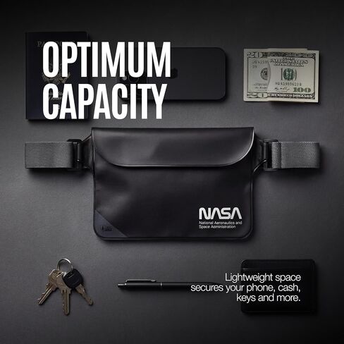 NASA Waterproof Fanny Pack with AirLock™ Seal, IP68 Certified (2 Pack) | Suitable for Men & Women | Genuine NASA Insignia | Submersible 72 Hours | Transparent | Protects Phone, Passport, Cash in Kuwait