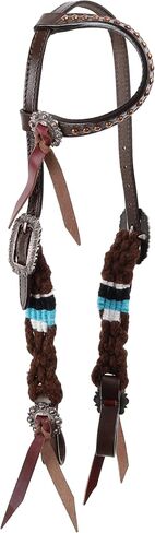 Showman Teal Hollow Mohair Single Ear Headstall & Breast Collar Set in Kuwait
