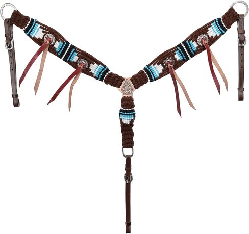 Showman Teal Hollow Mohair Single Ear Headstall & Breast Collar Set in Kuwait