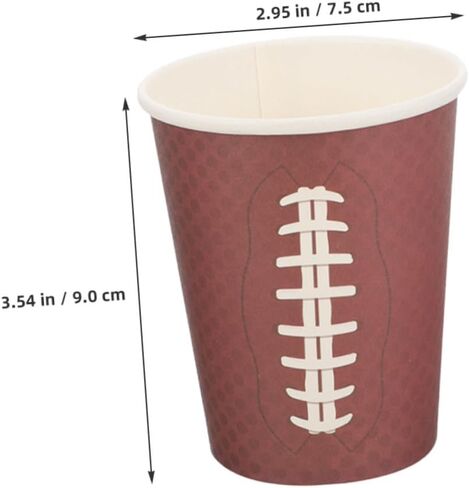 OSALADI 48pcs Rugby Themed Thicken Disposable Paper Cups Brown Tone Celebration Drinking Cups for Sports Events Tailgating Game Day Birthday Gatherings in Kuwait