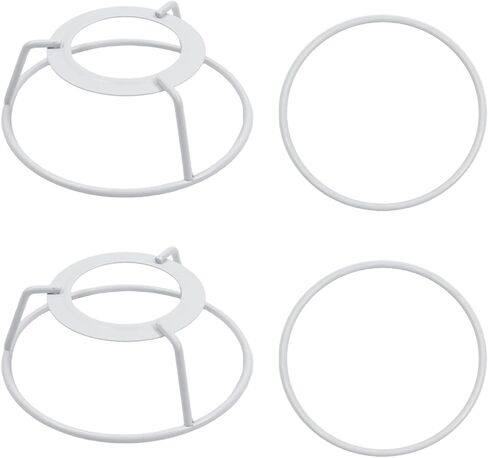 KUMGROT 9.84 Inch Iron Drum Lamp Shade Ring Frame, 3 Set White DIY Lampshade Holder with Harp Fitter, Metal Wire Frame for Table Floor Pendant Lamp, Ideal for Bedroom Living Room Home Decor in Kuwait