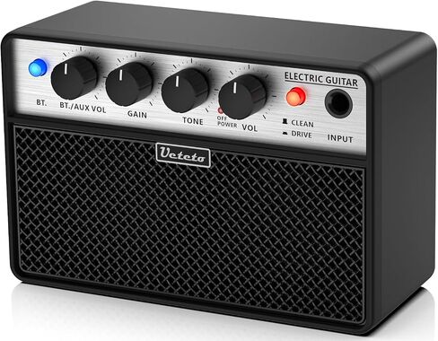 Ueteto 10W Mini Guitar Amp | Portable, Rechargeable, Electric Guitar Practice Amplifier, Clean and Drive Channels in Kuwait