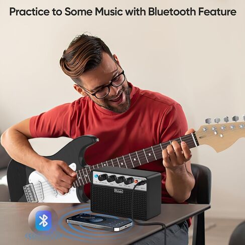 Ueteto 10W Mini Guitar Amp | Portable, Rechargeable, Electric Guitar Practice Amplifier, Clean and Drive Channels in Kuwait