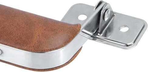 Crapyt Leather Luggage Handle, Vintage Suitcase Replacement Metal Handle with Mounting Screws, 110mm Long Silver Base Pull Grip for Suitcases, Bags, Briefcases, 2 Pcs Brown in Kuwait