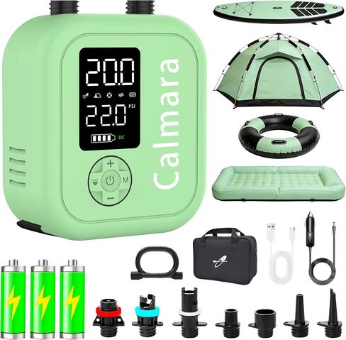 B1 Electric Paddle Board Pump,Rechargeable 10000mAh Cordless/12V DC 22 PSI High Pressure SUP Pump,Inflation & Deflation,Auto-Off for Stand Up Surfing Kite,Tent,Boat Gift for Men in Kuwait