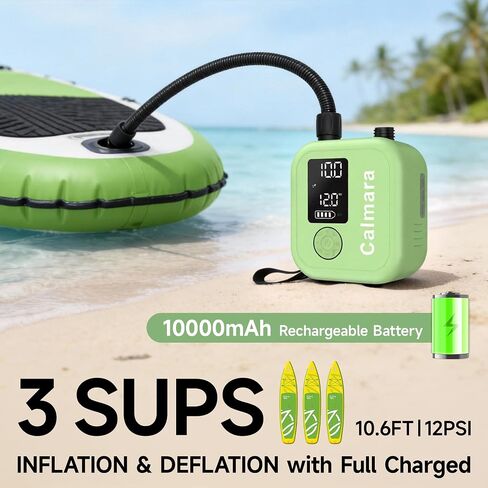 B1 Electric Paddle Board Pump,Rechargeable 10000mAh Cordless/12V DC 22 PSI High Pressure SUP Pump,Inflation & Deflation,Auto-Off for Stand Up Surfing Kite,Tent,Boat Gift for Men in Kuwait