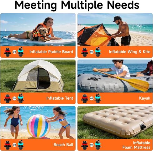 B1 Electric Paddle Board Pump,Rechargeable 10000mAh Cordless/12V DC 22 PSI High Pressure SUP Pump,Inflation & Deflation,Auto-Off for Stand Up Surfing Kite,Tent,Boat Gift for Men in Kuwait