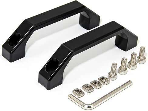 Aluminum Handle Black Aluminium Alloy Handles with Screws Rectangular Industrial Pull Handles 100mm Hole Distance for 2020Series Aluminum Extrusion Profile 3D Printer Parts, 2pcs/Pack in Kuwait
