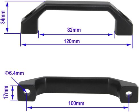 Aluminum Handle Black Aluminium Alloy Handles with Screws Rectangular Industrial Pull Handles 100mm Hole Distance for 2020Series Aluminum Extrusion Profile 3D Printer Parts, 2pcs/Pack in Kuwait