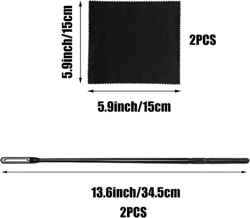 2pcs Flute Cleaning Rod with 2pcs Flute Cleaning Cloth, Flutes Clean Swabs Kit, Professional Flutes Cleaner for Polishing in Kuwait