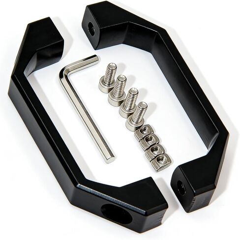 Aluminum Handle Black Aluminium Alloy Handles with Screws Rectangular Industrial Pull Handles 100mm Hole Distance for 2020Series Aluminum Extrusion Profile 3D Printer Parts, 2pcs/Pack in Kuwait