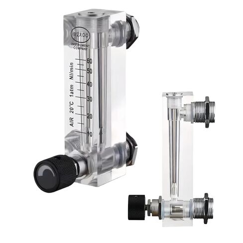 1PC Gas Rotor Flow Meter Acrylic Panel Female G1/4 Male M18×1.5 Thread ≤1MPa -0~60℃ for Air Nitrogen Oxygen Gas Flow Meter - 50-500 mL/MIN in Kuwait