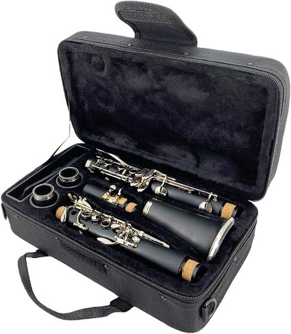 E Clarinet Hard Case, Black Oxford Fabric with Foam Padded Interior, Adjustable Shoulder Strap & Detachable Storage Clarinet Gig Bags for Players in Kuwait