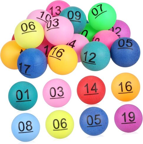 Colorful Numbered Balls 1-20 for Group Activities Mini Plastic Pong Balls for Raffles and Game Entertainment Multicolored Replacement for Lottery and Party Fun in Kuwait